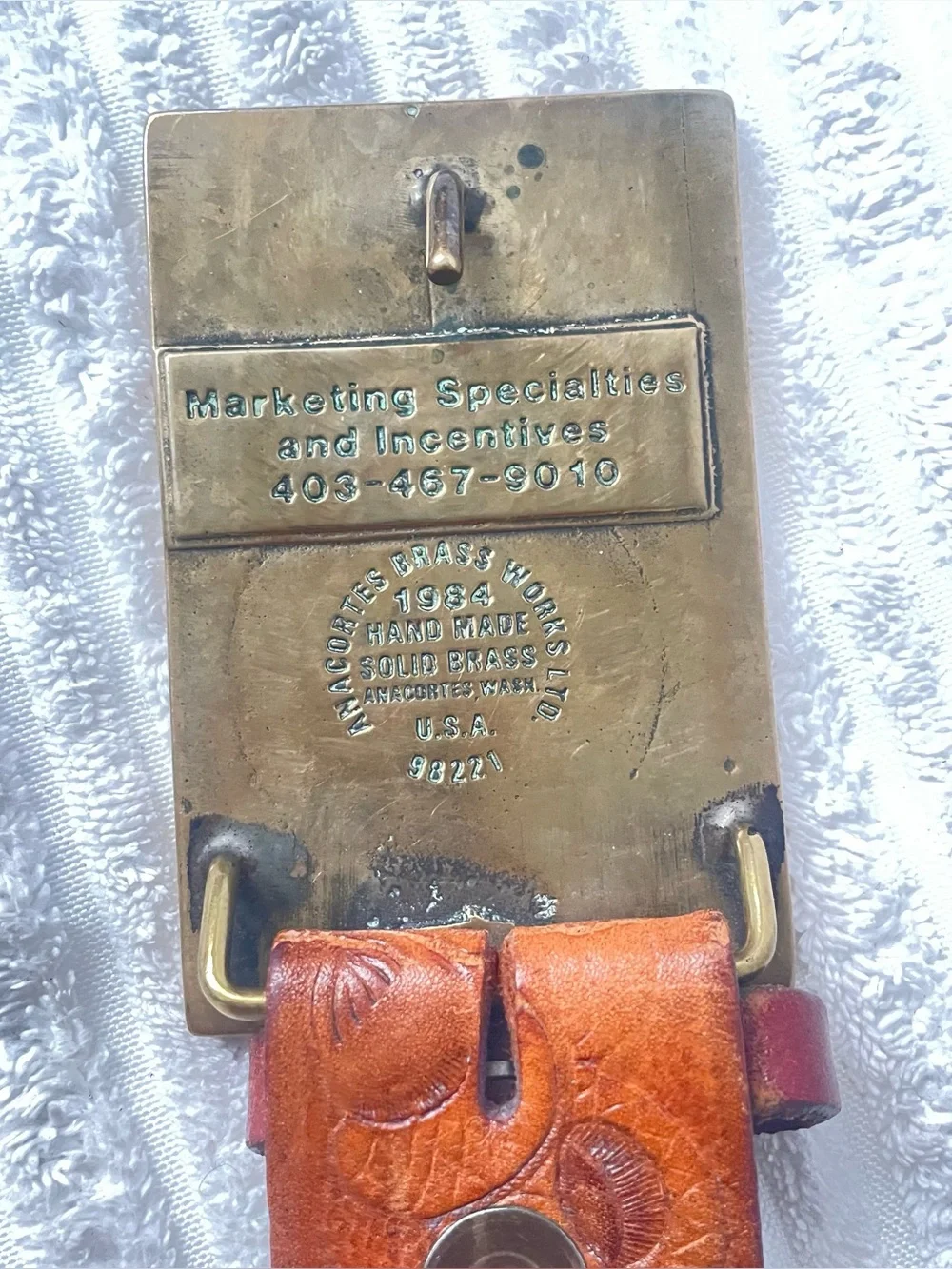 Vintage Joffre Alta Alberta Canada Solid Brass Belt - Picture 4 of 9